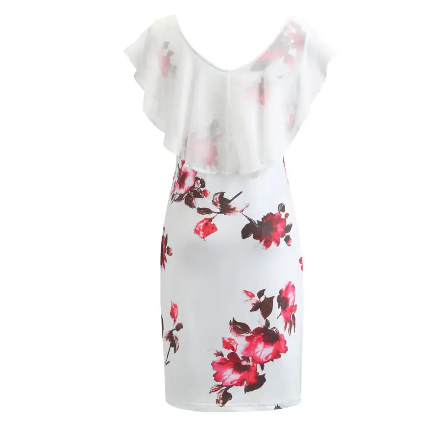 Ruffled Cap Sleeve Mini Dress