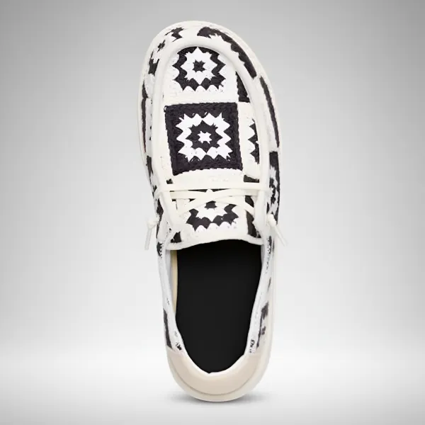 Crochet Patchwork Slip On Casual Comfort Shoes For Women