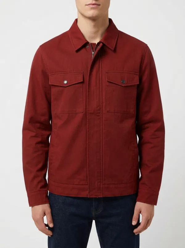 Men's Casual Minimalist Charcoal Grey Utility Jacket