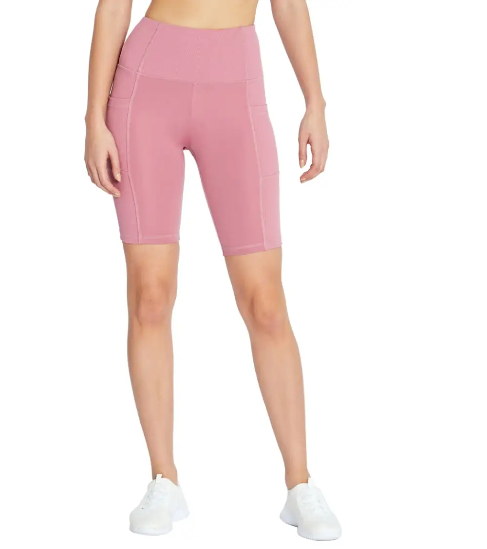 Rib Panel Pocket Yoga Shorts