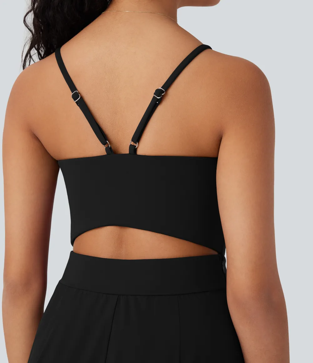 Breezeful Wide Leg Quick Dry Casual Slip Jumpsuit with Pockets-Easy Peezy Edition