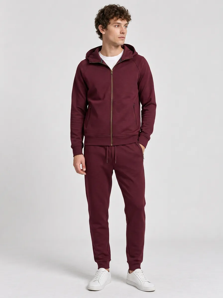 Unisex Zip-Up Hoodie Jogger Leisure Sport Set