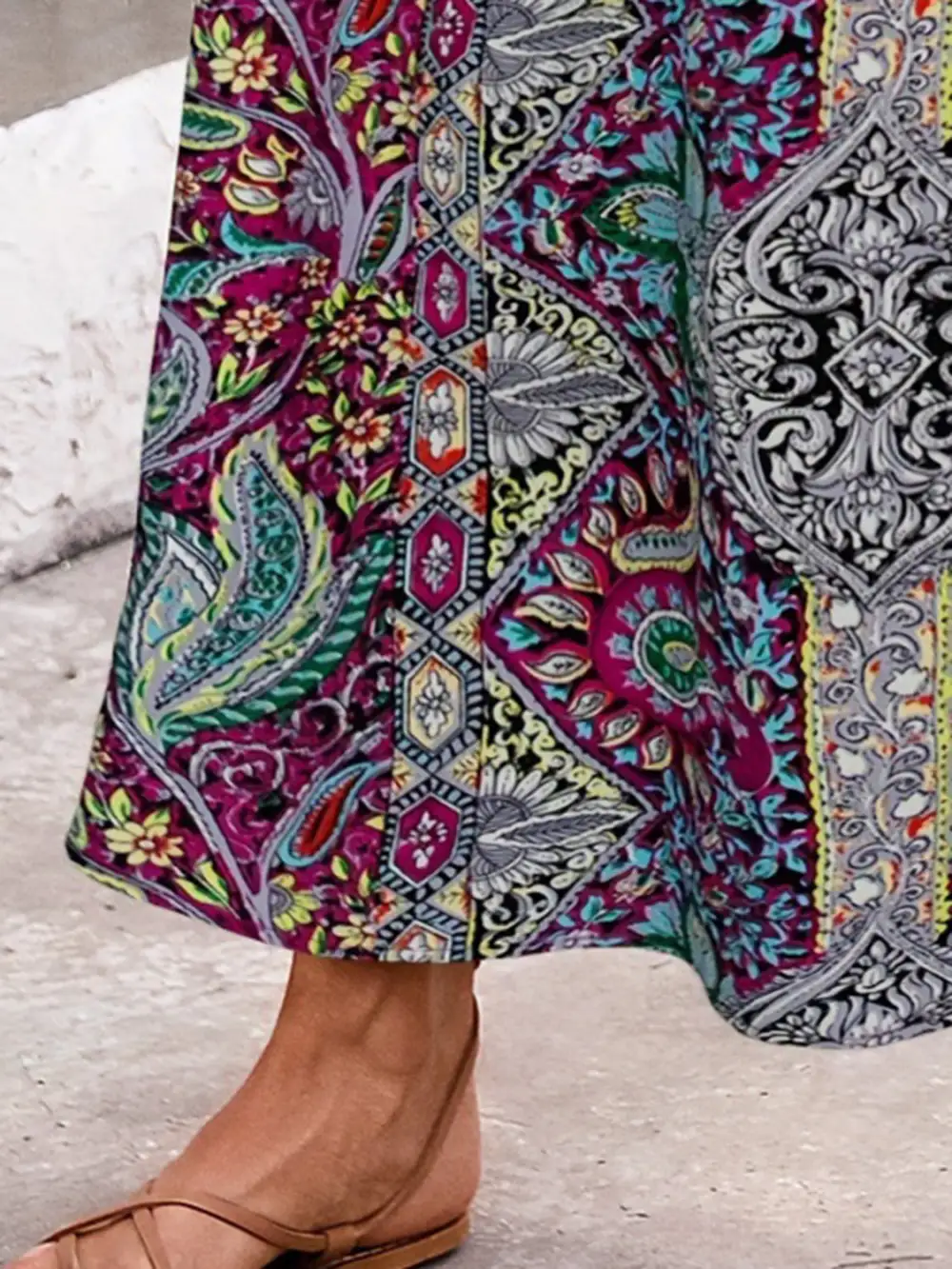 Wearable Printed Slit Skirt