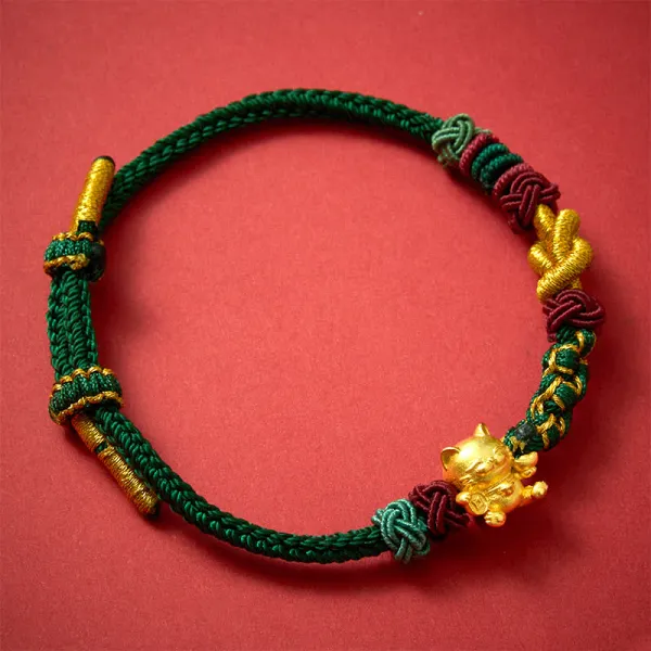 Hand Woven String Cat Bracelet