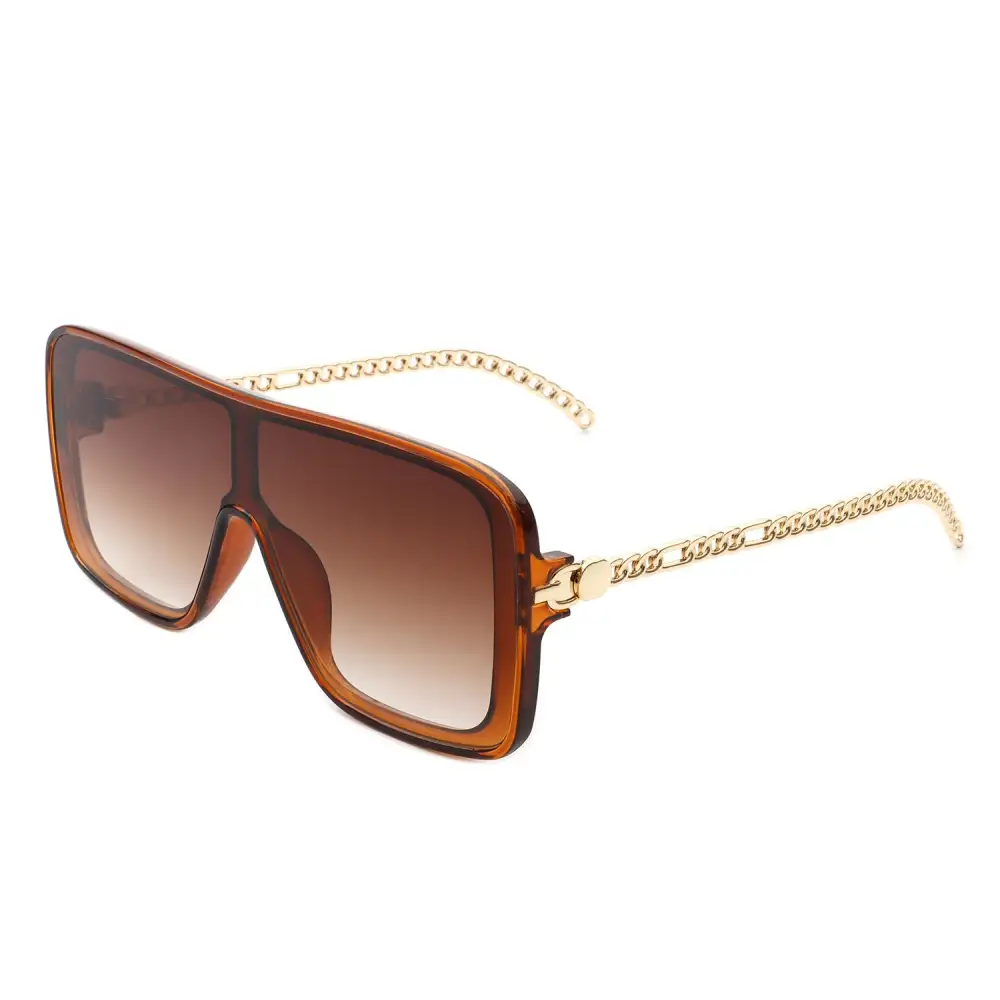 Fabric Square Flat Top Frame Sunglasses
