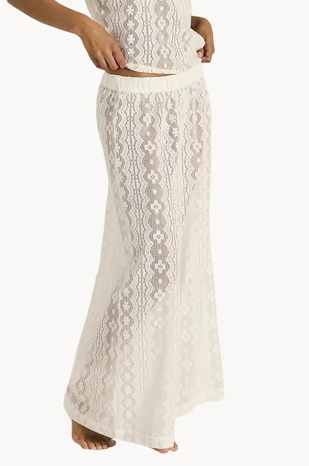 Sheer Lace Straight Leg Pants