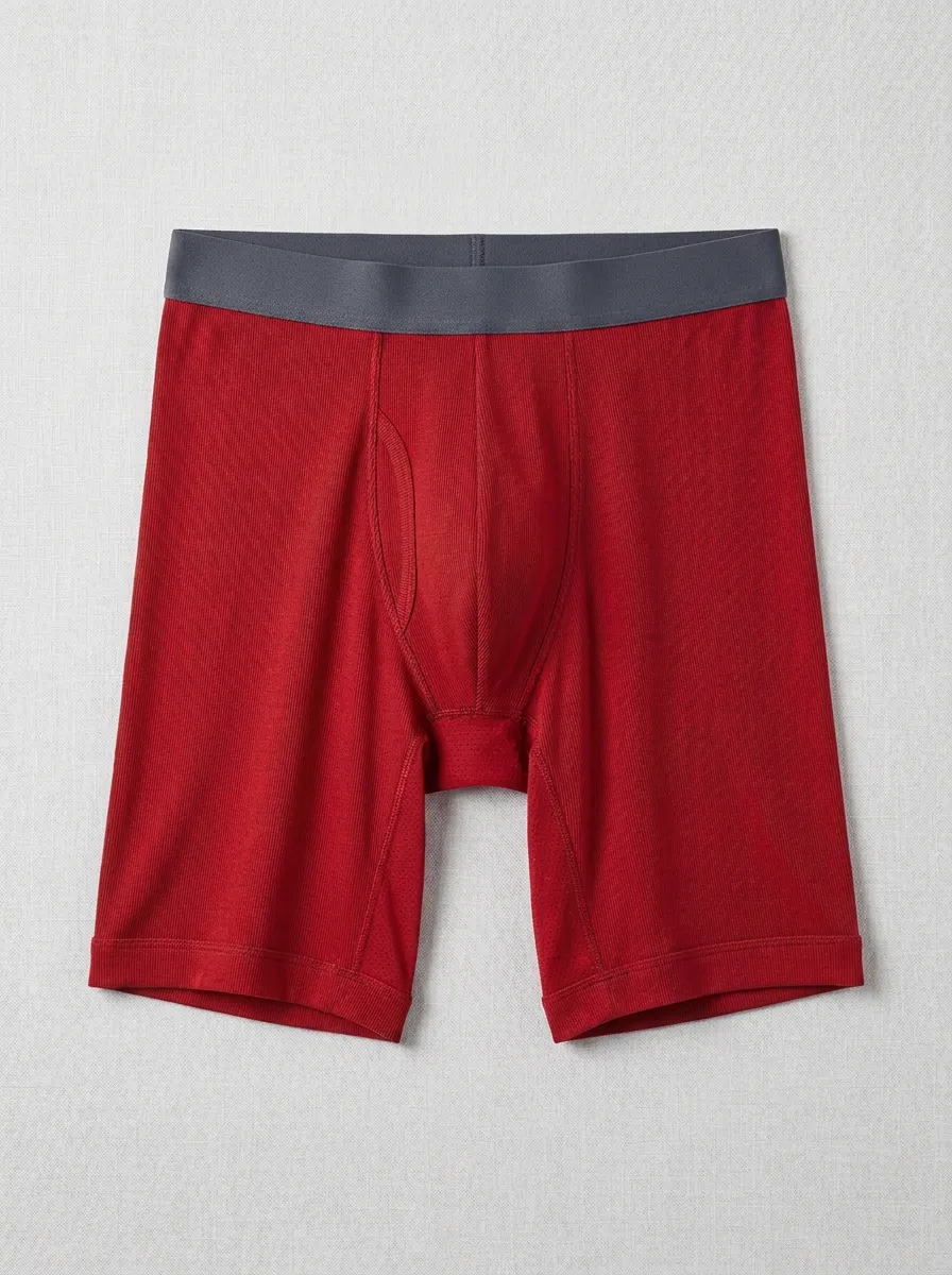 Men's Solid Charcoal Ribbed Performance Boxer Briefs