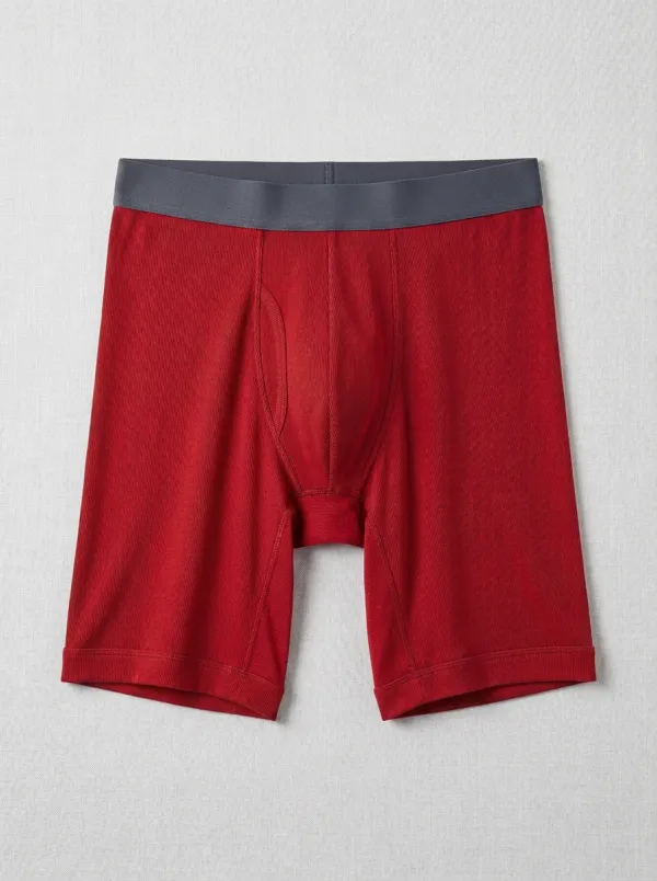 Men's Solid Charcoal Ribbed Performance Boxer Briefs