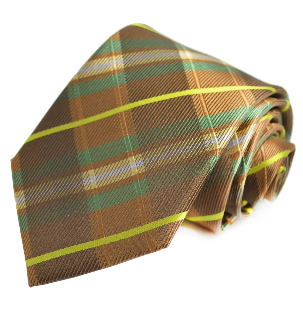 Polished Silk Plaid Men's Necktie With Pocket Square