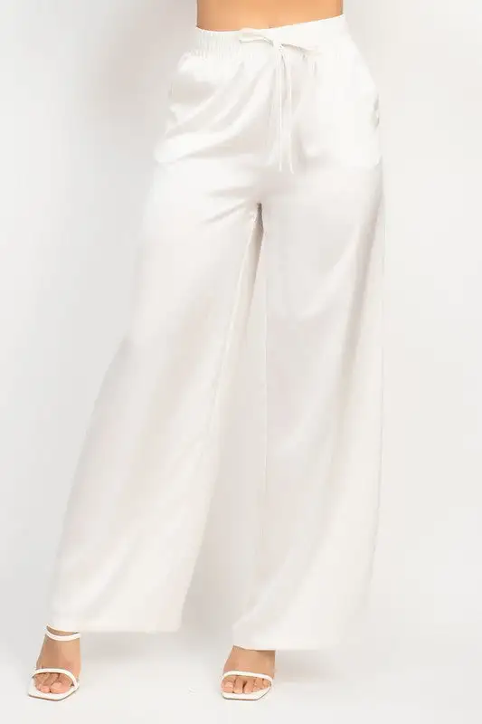 Wide Leg Smocked Pants