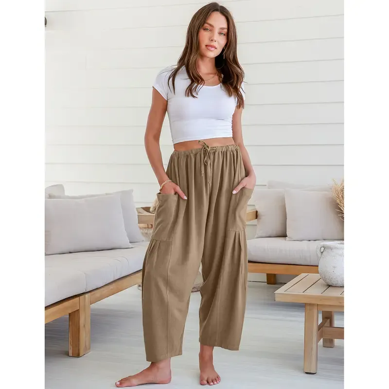 Women’s Linen Blend Wide Leg Pants