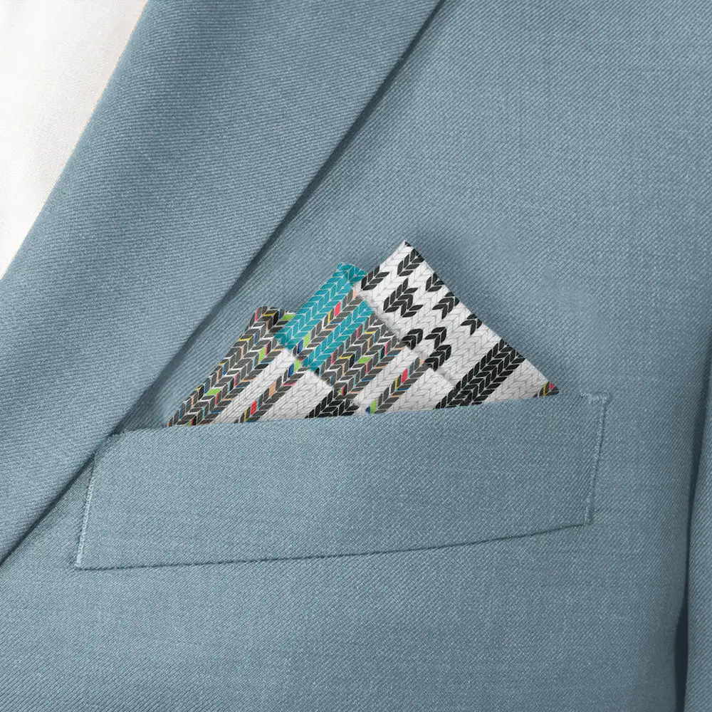 Modern Understated Novelty Striped Pocket Square