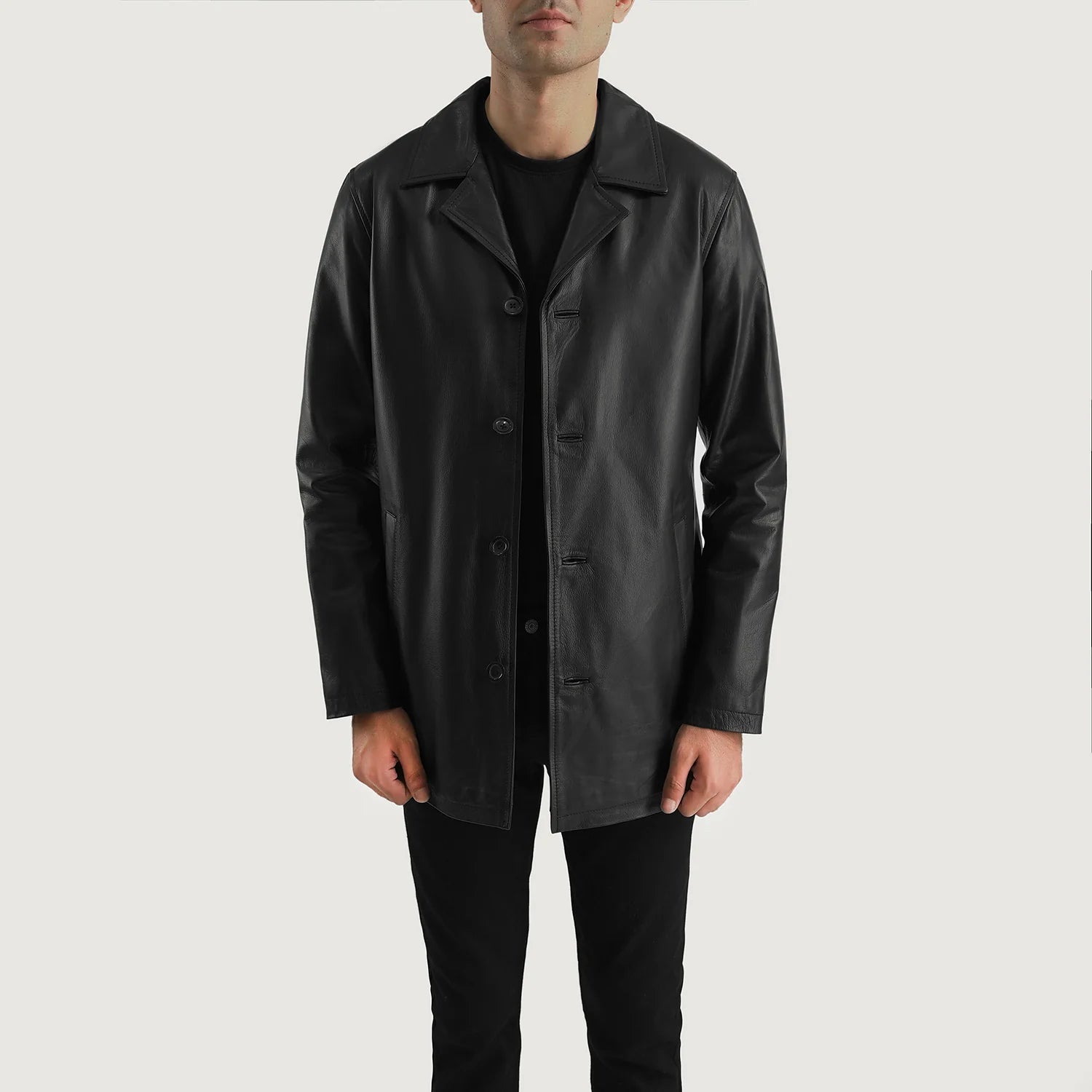 Men's Rugged Leather Coat