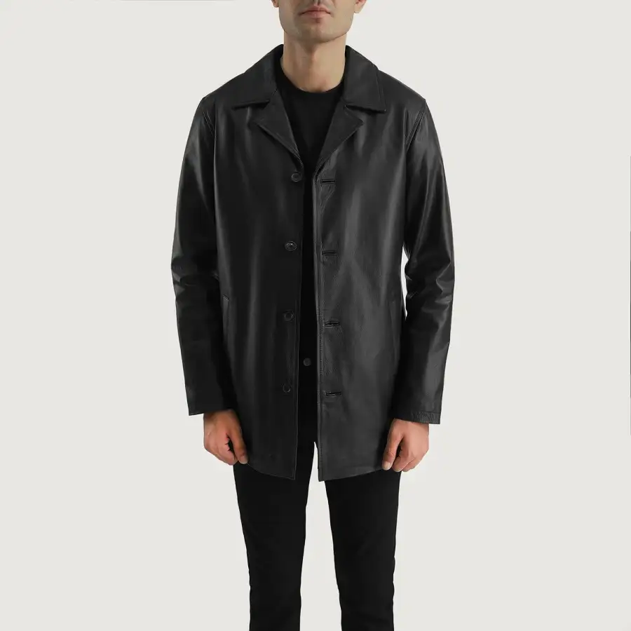 Men's Rugged Leather Coat