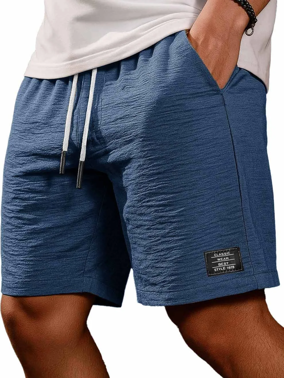 Linen Blend Pleated Shorts