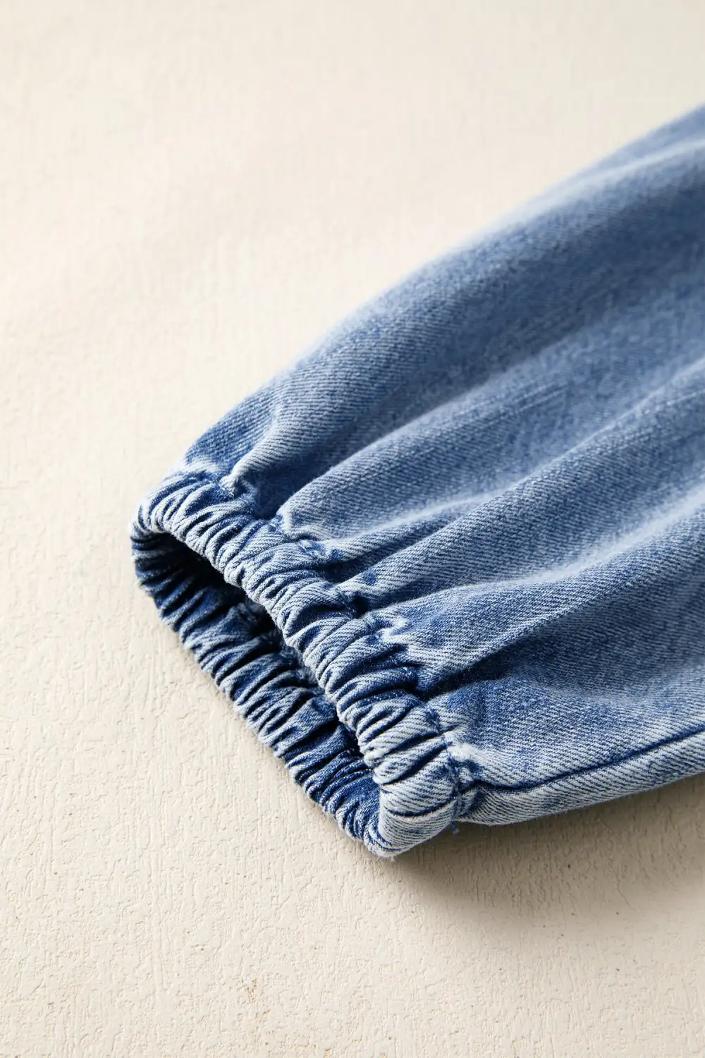 Denim V Neck Ruffle Mini Dress