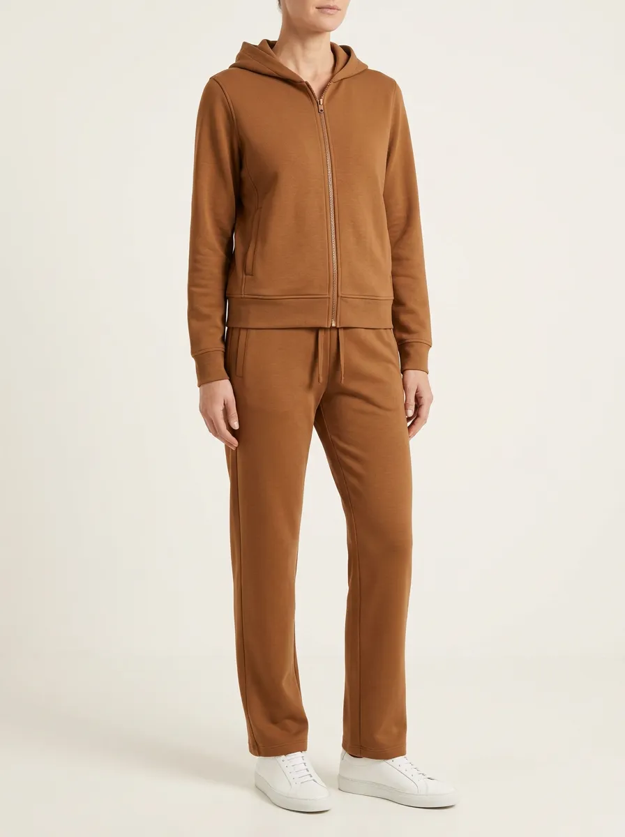 Women's Zip-Up Hoodie and Drawstring Straight-Leg Track Pant Set