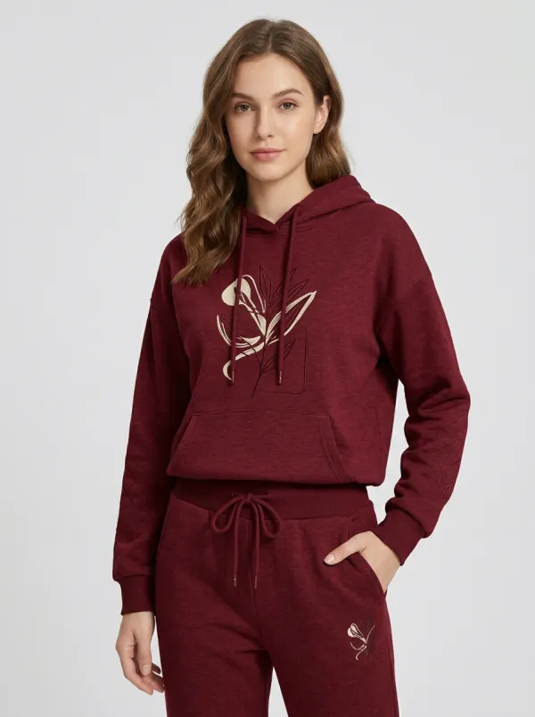 Women's Sage Green Dropped Shoulder Solid Hoodie & Pants Set