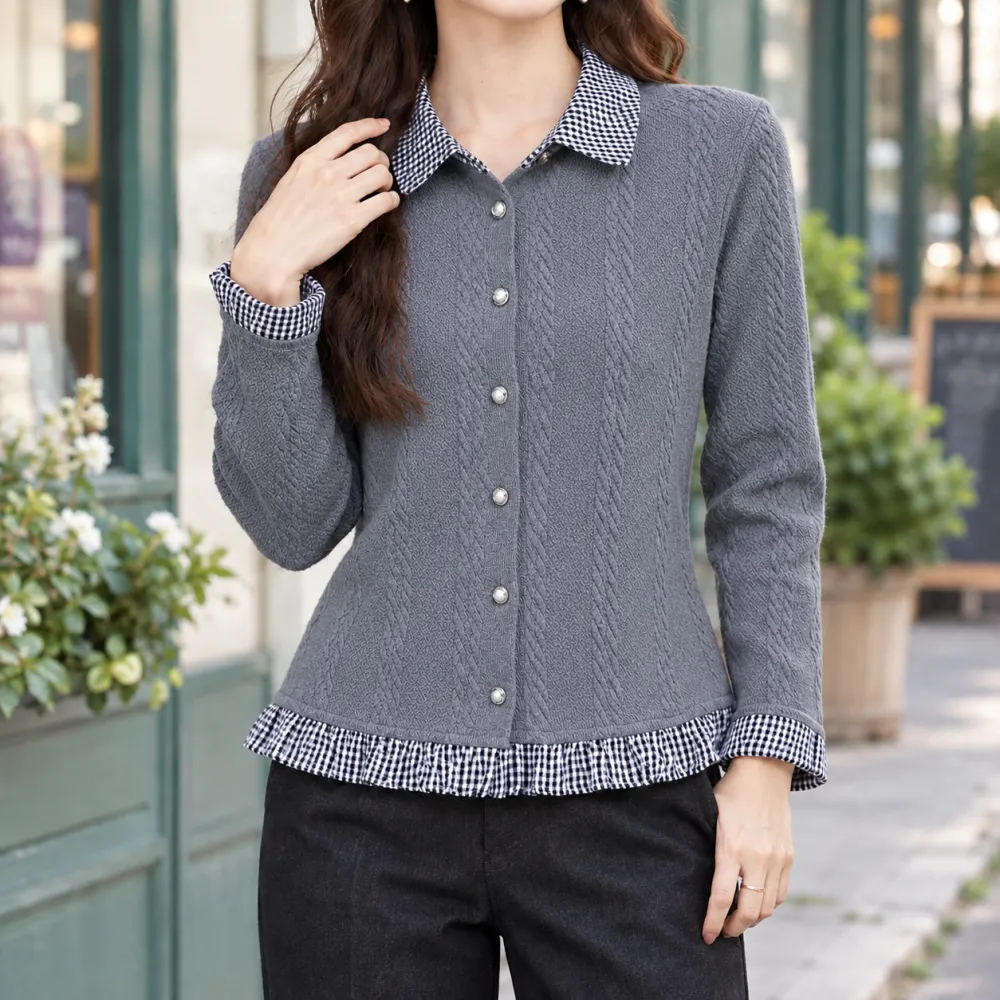 Plaid Polished Cardigan