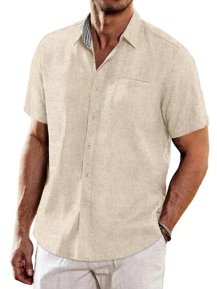 Cotton Linen Slub Weave Shirt