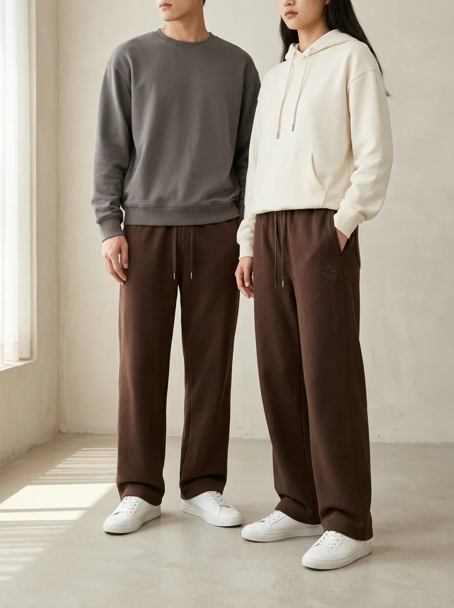 Unisex Refined Graphic Wide-Leg Sweatpants
