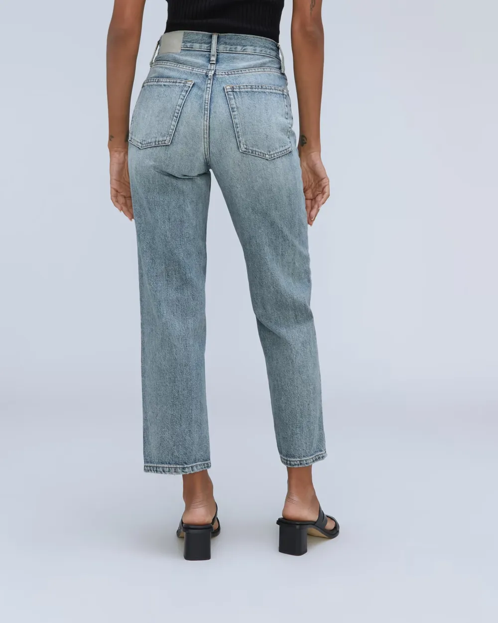 Washed High-Waisted Jeans