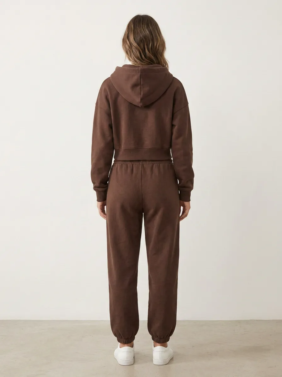 Active Cropped Women's Cropped Zip-Up Hoodie Jogger Active Set