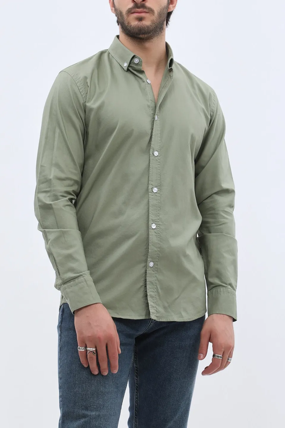 Outdoor Oxford Long Sleeve Cotton Men's Button Down Shirt