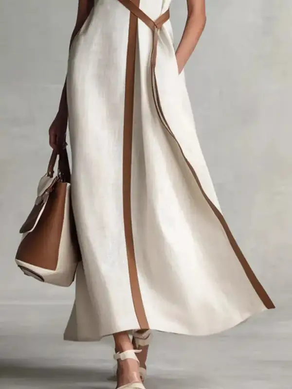 Drape Sleeveless Maxi Dress