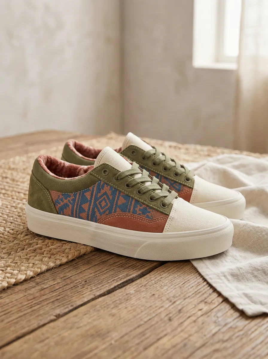 Women's Boho Geometric Pattern Playful Skate Shoes