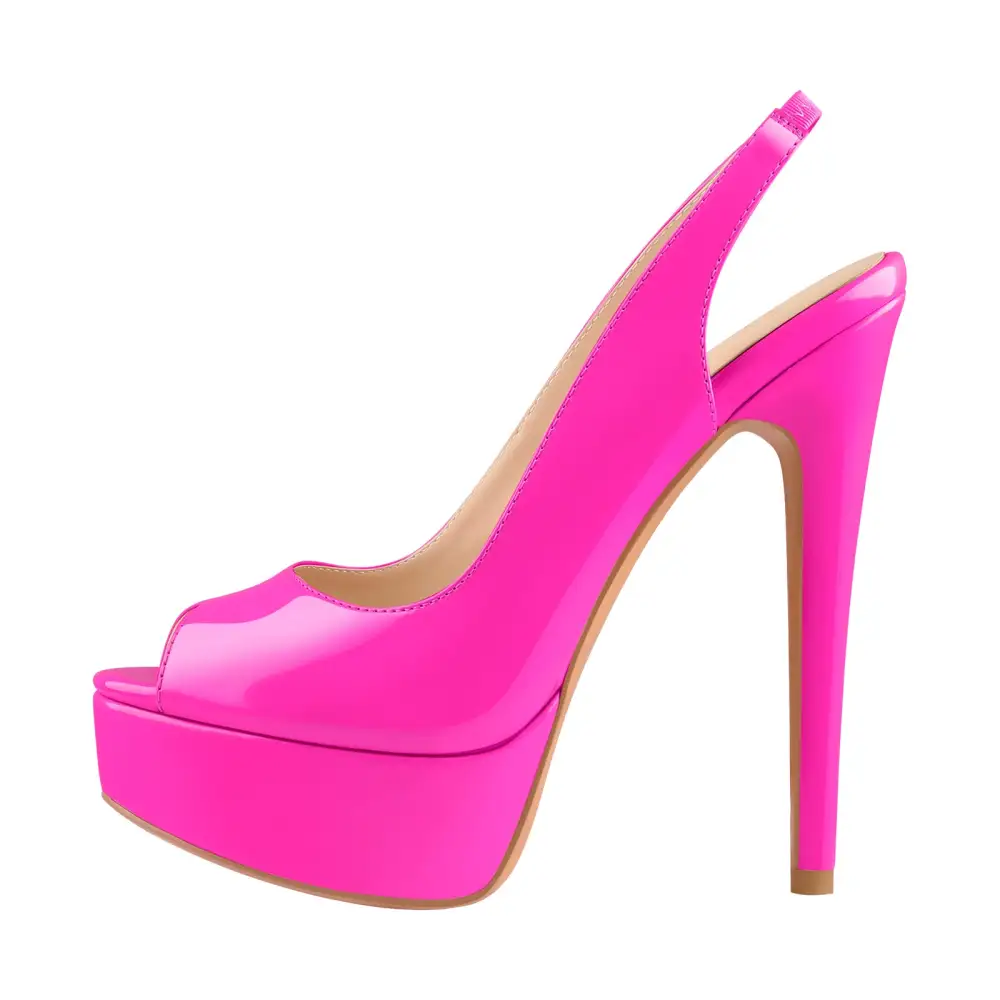Platform Peep Toe Slingback High Heel Sandals