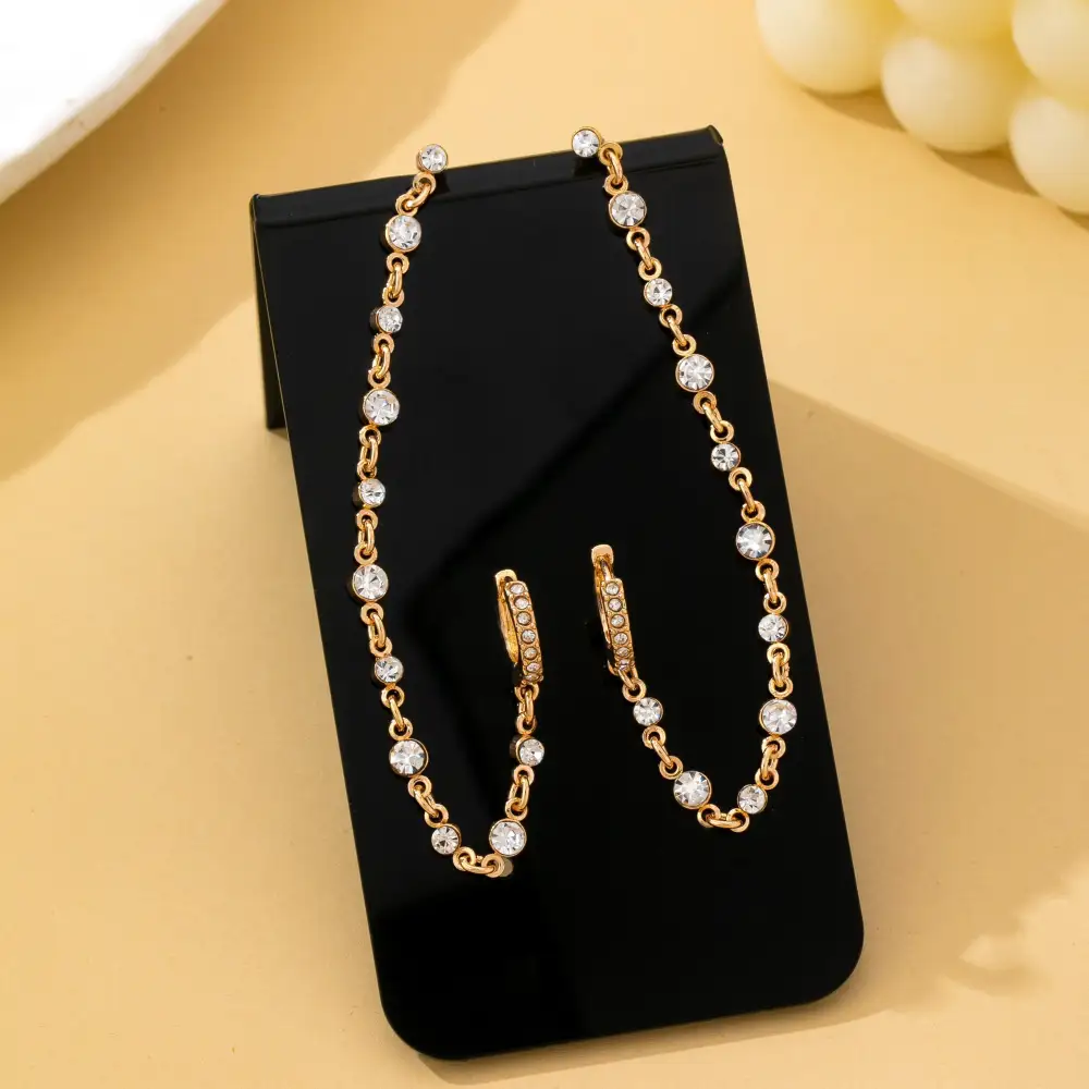 Crystal Stud Double Piercing Drop