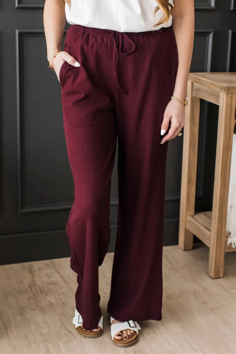 Wide Leg Drawstring Pants
