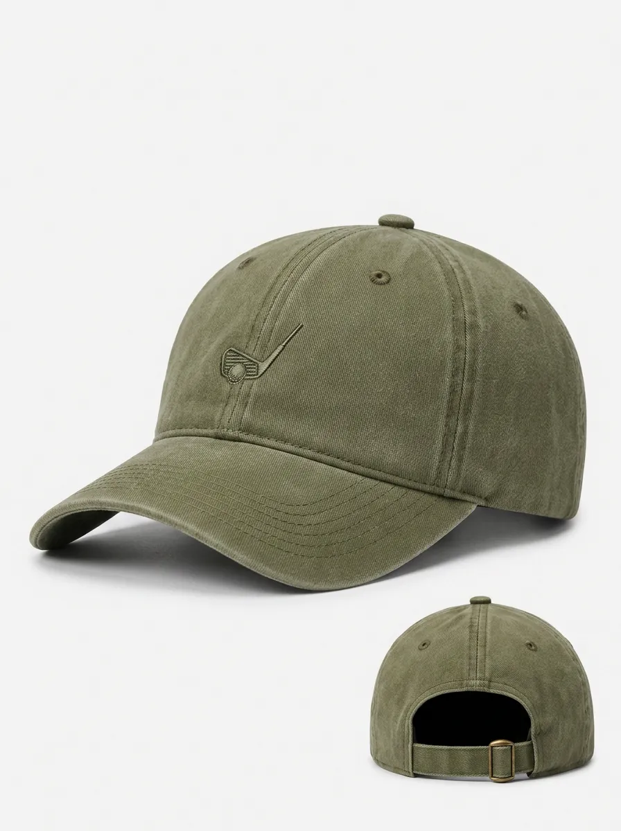Unisex Golf Baseball Cap Featuring Golf Club Embroidery