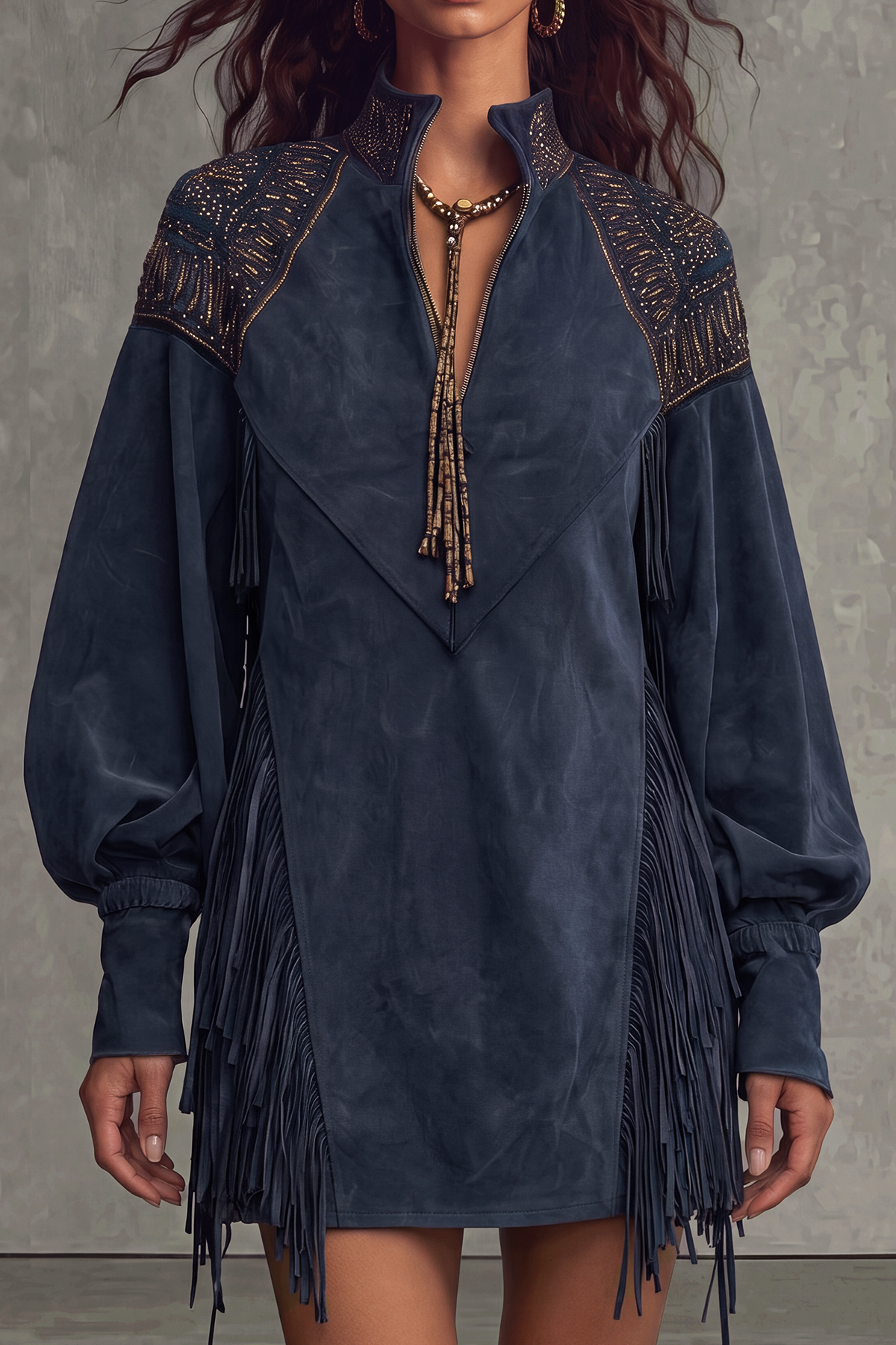 Modern Fringe Mini Dress