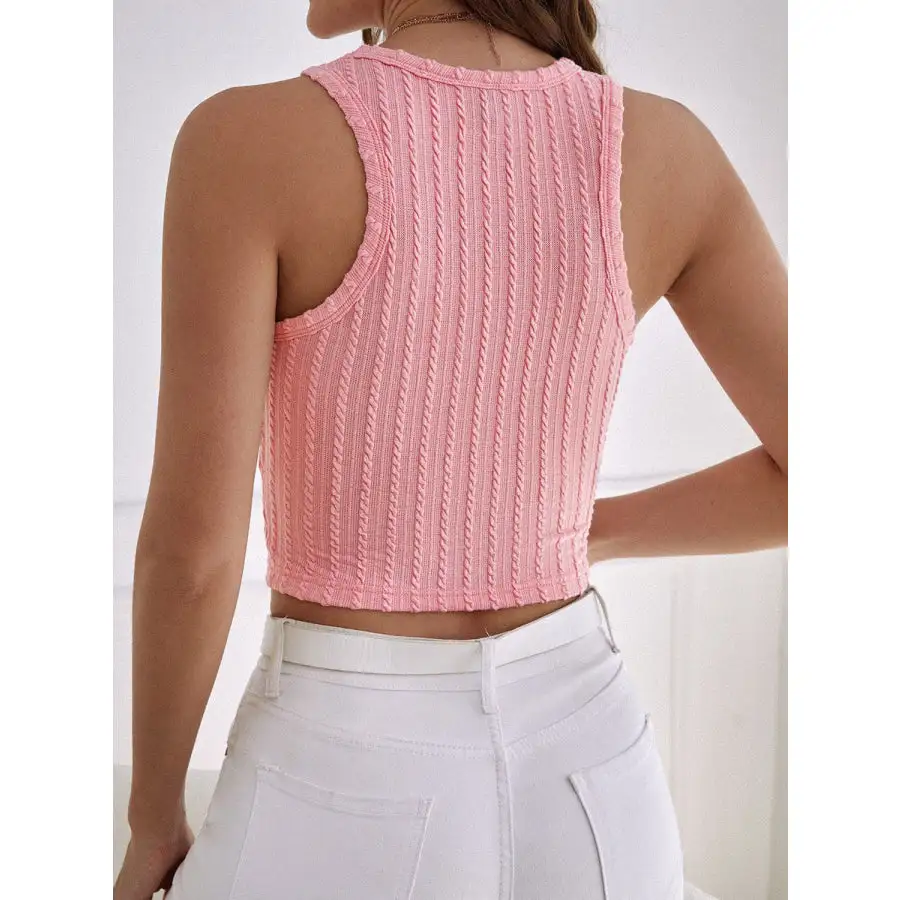 Cozy Textured Round Neck Tank
