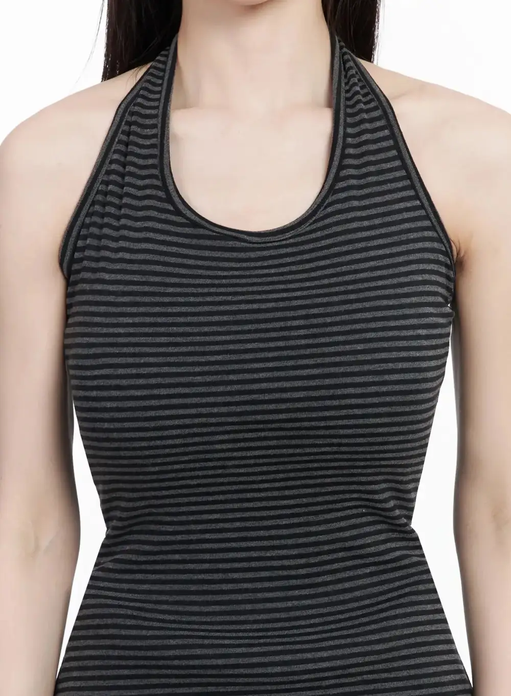 Striped Halter Neck Tank Top