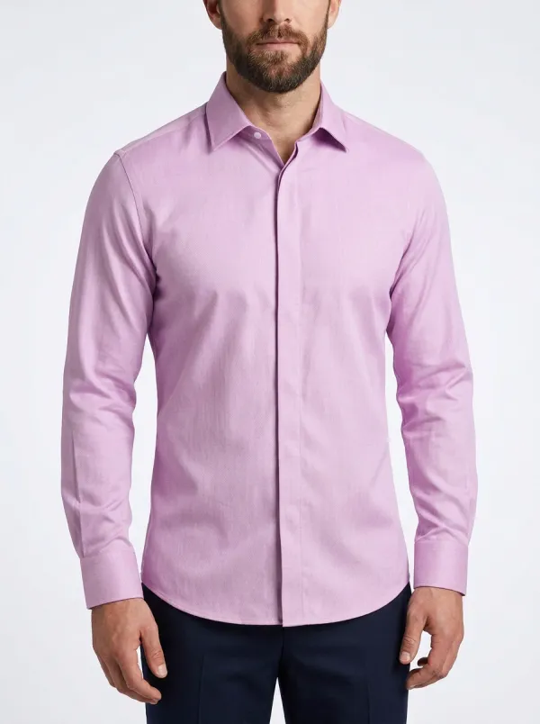 Men's Modern Long Sleeve Solid Dress Shirt
