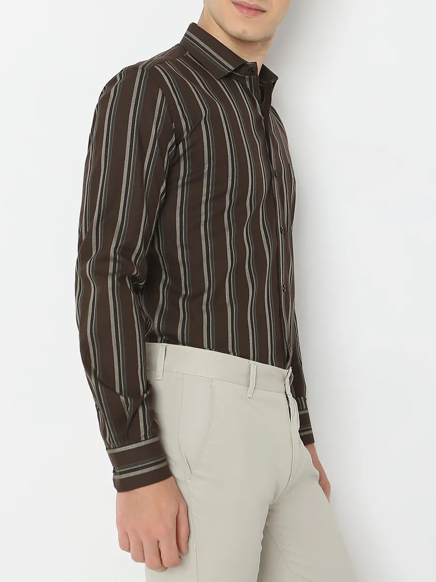 Striped Slim Fit Men's Formal Shirt