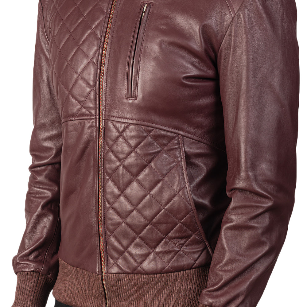 Men's Classic Rugged Bomber Leather Jacket