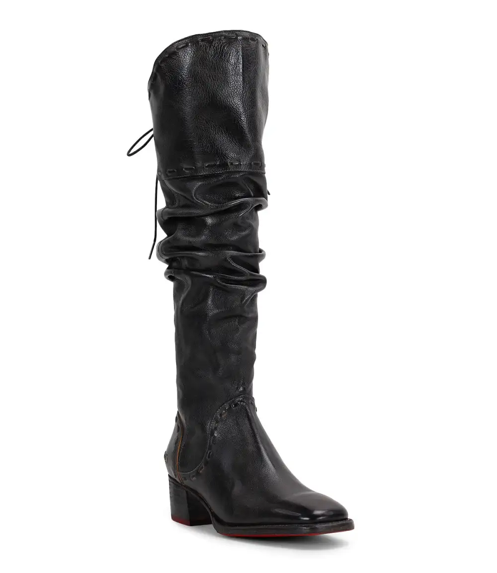Ruched Contrast-Stitched Everyday Boots
