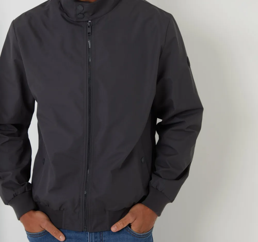 Men's Charcoal Gray Water-Resistant Harrington Jacket