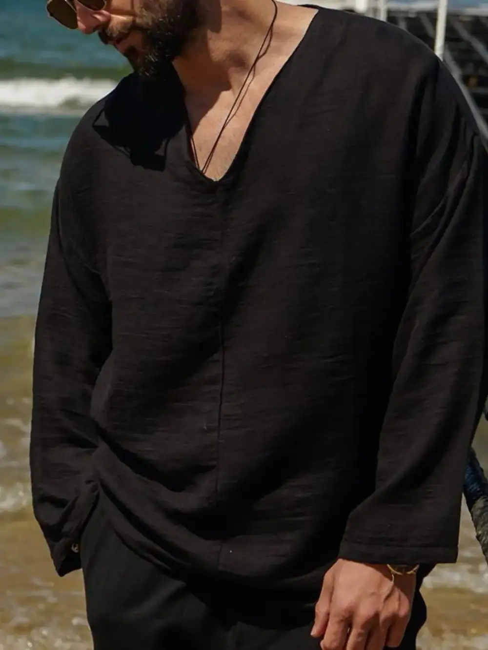 V-Neck Long-Sleeve Top