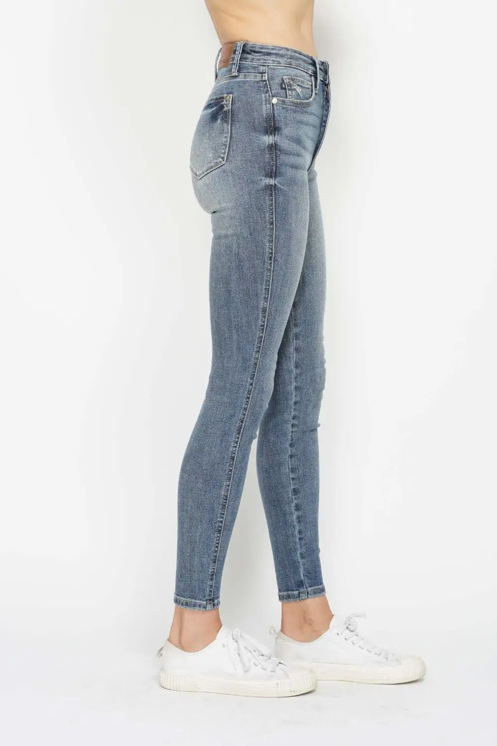Tummy Control Contrast Wash Skinny Denim Jeans