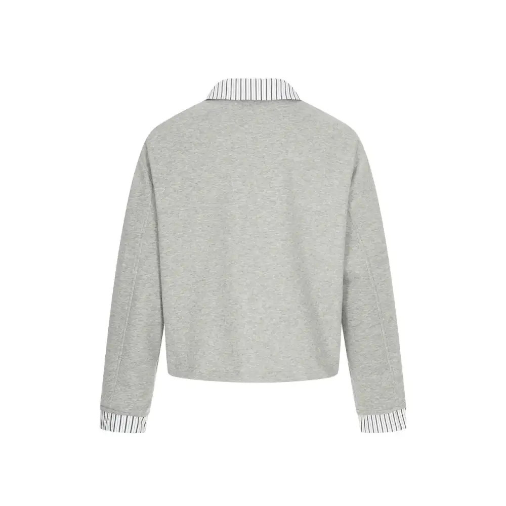 Striped Collar Sweater Jacket