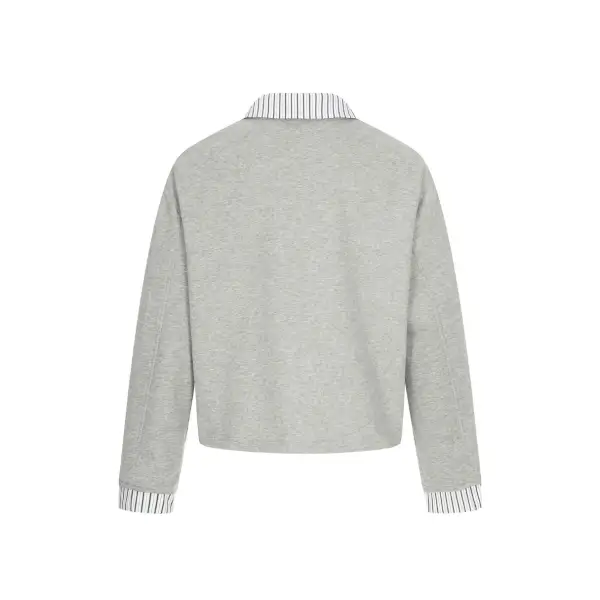 Striped Collar Sweater Jacket
