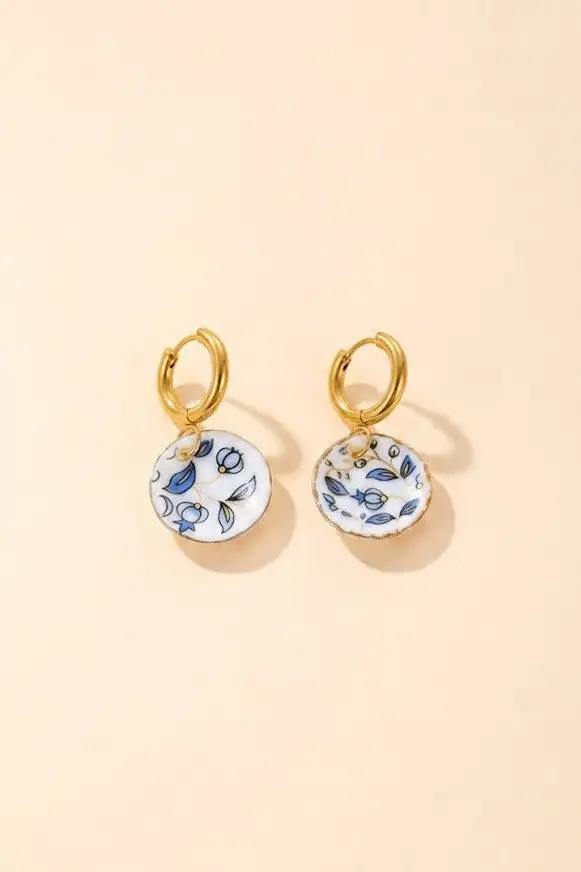 Ceramic Teacup Charm Earrings