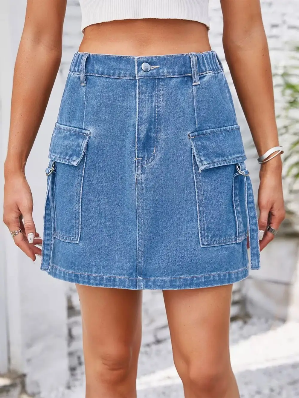Casual Cargo Denim Moni Skirt