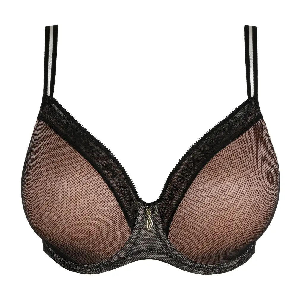 Women's Padded Seamless Adjustable Straps Mesh Rounded Shape Bra