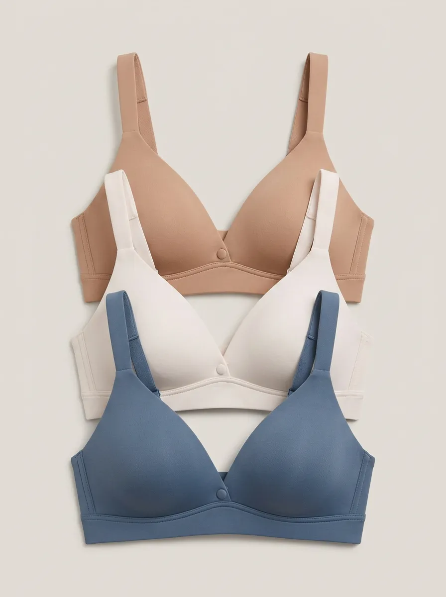 Natural-Look Women's Three-Piece Bra Set